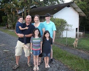 This photo of the Freeman family was taken just before the completion of their two-year missionary assignment at the Casa de Fe Orphanage in Shell, Ecuador. 