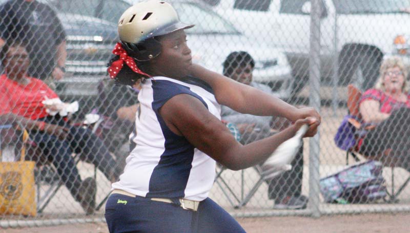 DAILY LEADER / MARTY ALBRIGHT / Christian Black powered her Bogue Chitto Lady Cats at the plate with a pair of three-run home runs, double and single against Brookhaven Thursday night.