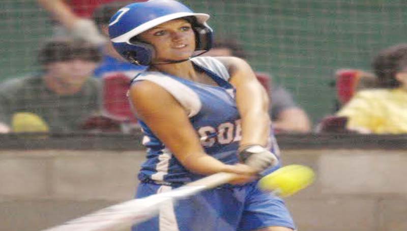 DAILY LEADER / TRACY FISCHER / Wesson's Cheyenne Gladden collects one of her two singles against Hazlehurst Thursday night.