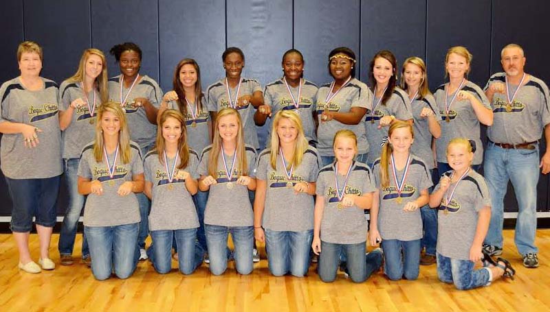 DAILY LEADER / Photo Submitted / CONGRATUALTIONS - Bogue Chitto holds a special ring ceremony to honor their 2014 Lady Cats fastpitch softball team in the new gym. Members receiving their state championship ring are (front, from left) Colby Kirkland, Daley Roberts, Mallory Allen, Reagan Kirkland, Baileigh Jackson, Karly Leake, Alyssa Leggett - manager; (back row) Darlene Miller - statistician, Terrah Nelson, Christian Black, Cherie Savoie, Zariah Matthews, Lineka Newson - manager, T'Asia Black - manager, Brooke Myers, Alana Nettles, Coach Denise Leggett, Coach Scott Leggett. Not pictured is 2014 graduates Alexis Givens, Jordan McKinney, Marshonikique Blackwell, Mattie Avants and Katie Brumfield.