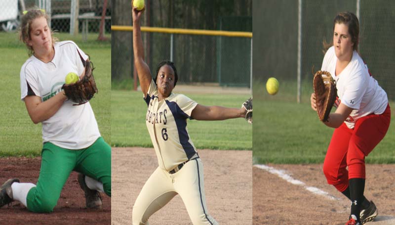 DAILy LEADER / MARTY ALBRIGHT / Layton Sills of West Lincoln (left photo); Christian Black of Bogue Chitto (center) and Ali Gartman of Loyd Star will put their softball talents to the test as they represent Lincoln County in the 14th Annual MAC All-Star girls' fastpitch softball All-Star games. The games will be played Saturday at Community Bank Park on the Jones Junior College campus.