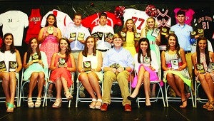  The Loyd Star Tennis team was honored during the school’s athletic banquet. Players receiving awards were (seated, from left) Caitlin Cade, Senior Award; Madisyn Brister, Most Improved Girl, All-District Mixed Doubles; Anna Thomas, Most Improved Doubles; Ruby McCullough, Senior Award; Connor Crosby, Hornet Award, All-District Boys’ Singles; Caylee Grace Yarborough, All-District Girls’ Doubles; Lani Smith, Most Improved Doubles; Julie Kramer, Coaches Girl Award, Senior Award; (Standing) Morgyn Brister, Bryson Brister, Most Improved Boy, Scholastic Award, All-District Mixed Doubles; Blayne Brister, Most Valuable Doubles, Rookie of the Year Award, All-District Boys’ Doubles; Ashlyn Locke, Most Valuable Girl, All-District Girls’ Singles; Faith Bergeron, All-District Girls’ Doubles; and Cole Moak, Most Valuable Boy, Most Valuable Doubles, Will to Win Award, Coaches Boy Award, Senior Award, All-District Boys’ Doubles.