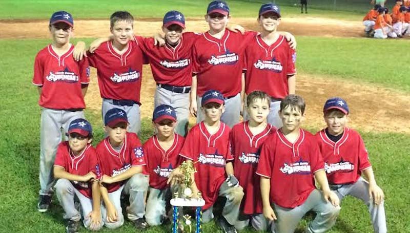 DAILY LEADER / Photo Submitted / 10-YEAR-OLD AMERICANS - The Lincoln County American 10-year-old All-Stars won the District Six Tournament at Keystone Park in Brookhaven. The Americans will advance to play the Laurel Nationals All-Stars Friday night in the State Tournament in Laurel. Members of the Lincoln County Americans are (from left, first row) Caleb Smith, Payne Waldrop, Samuel Evans, Caden Yarborough, Easton Sartin, Carter Holcomb, Gavin Leggett; (back row) Will Loy, Hunter Goebel, Brandon Welch, Corby Husser and Jacob Rushing.