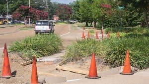 Photo by Nathaniel Weathersby  Brookhaven and Mississippi Department of Transportation team up to make sure sidewalks on Brookway Boulevard are complainant  with the Americans with Disabilities Act of 1990. The project is expected to cost around $800,000. 