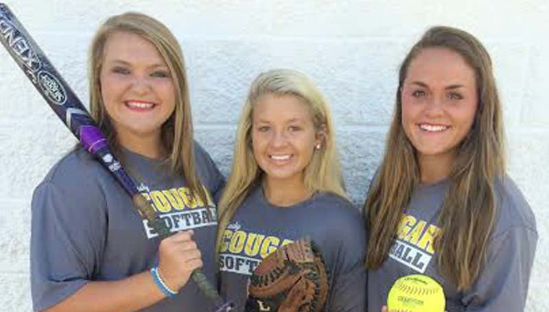 DAILY LEADER / Photo Submitted / Brookhaven Academy seniors (from left) Allie Summers, Alex Rae Smith and Allison Livingston are excited to begin the 2015 softball season. The Lady Cougars debut Monday, Aug. 3 at Copiah Academy in Gallman.