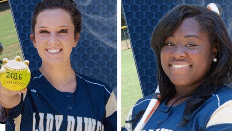 DAILY LEADER / Photo submitted / Franklin County seniors (from left) Shelly Case and Breyonia Williams bring experience to the Lady Bulldogs 2015 slowpitch softball season.