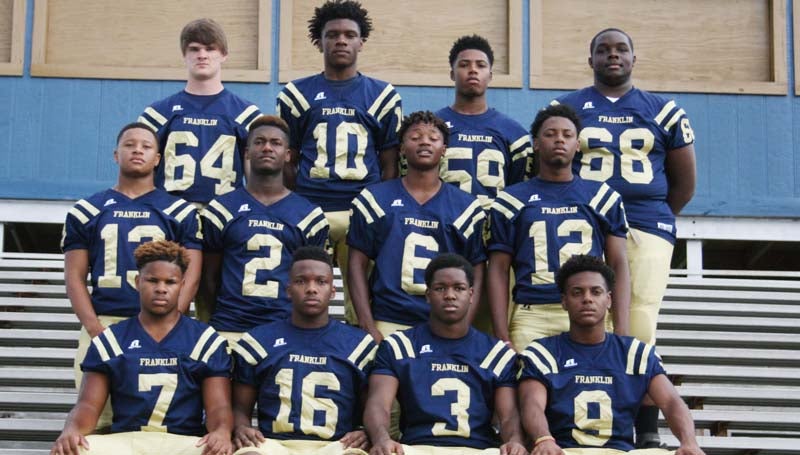 DAILY LEADER / MARTY ALBRIGHT / BULLDOG ELDERS - Seniors playing on the Franklin County 2015 football team are (front row, from left) Marquavis Dunn, Chris O'Quinn, Cortney Smith, Tony Wells; (middle row) Gregory Queen, Ladarrius Kettley, Jonquavis Sanders, Antonio Christmas; (back row) Avery Shepard, Ryan Johnson, Morgan Starks and Marquis Hunt.
