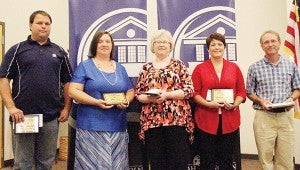 Photo submitted Amy Case of Brookhaven, Blake Oberschmidt of Wesson and Velesta Young of Wesson, all from the Wesson Campus; Amanda Hood of Utica, Natchez Campus; and Bryon Conville of Mendenhall, Simpson County Center, were recently named as outstanding faculty.