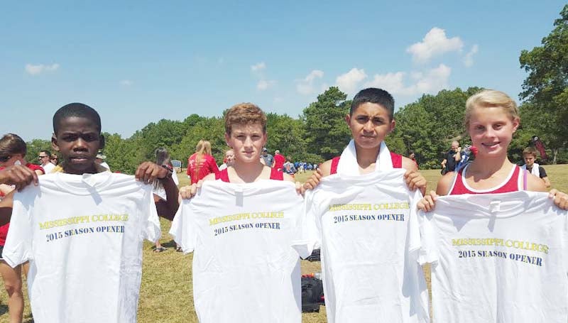DAILY LEADER / Photo submitted / Loyd Star's cross-country team finished strong in the MC Choctaw Trails Invitational Saturday in Clinton. Abby Thomas placed fifth overall out f 265 runners. In junior high boys competition, Roberto Galindo placed fourth, Leondre Dodd finished fifth and Stephen Mills placed 15th out of 156 runners.