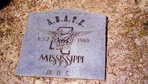 Photo submitted ABATE places footstones at late members' graves. They revisit the grave's each year during their flower runs.