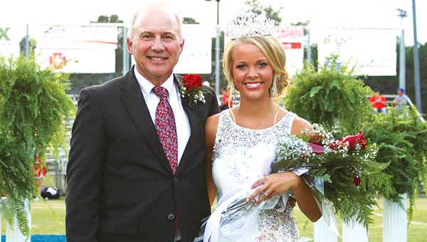Photo by Sherylyn Evans / Caroline Jean Mills was named Brookhaven Academy's 2015 homecoming queen Friday night. She is the daughter of Dr. Steve and Juli Mills. She was escorted by her father.
