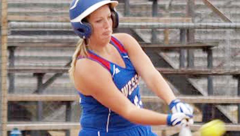 Daily Leader / Tracy Fischer / Wesson Kaitlyn Smith provides a big hit in Saturday's victory over the Crystal Spring Lady Tigers.