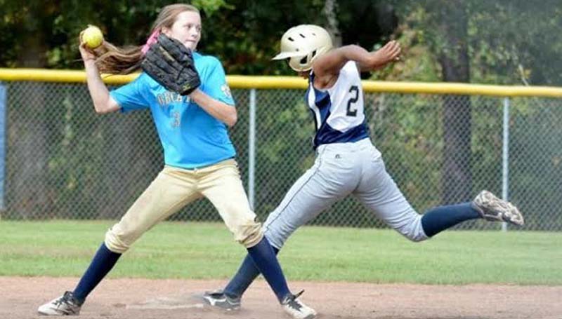 Daily Leader / Stacy Leake / Bogue Chitto second baseman Karley Leake looks to make a double play in softball tournament action Saturday at Bogue Chitto.