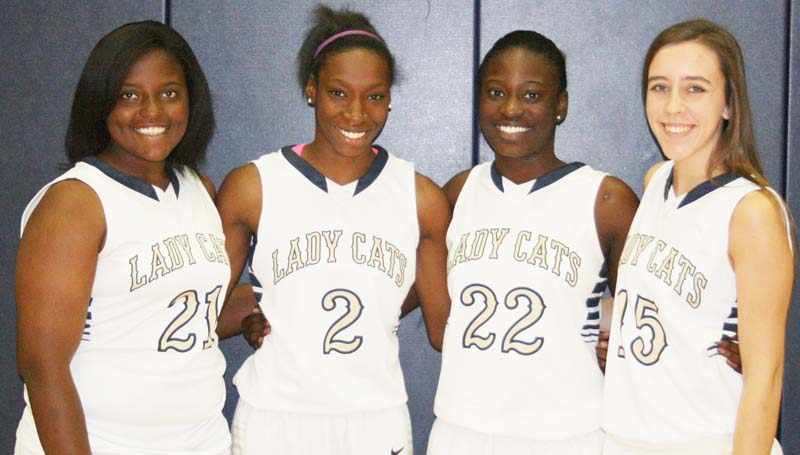 Daily Leader / Marty Albright / Bogue Chitto Lady Cats seniors (from left) Christian Black, Zariah Matthews, Perstashia Henderson and Karlie Williams provides experience for the 2015-16 season.
