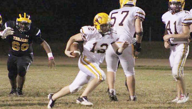 Daily Leader / Patty Emfinger / Enterprise sophomore running back Tanner Waldrop (12) had a big night against Amite County as he reached 1,000 yards rushing on the season Friday night.