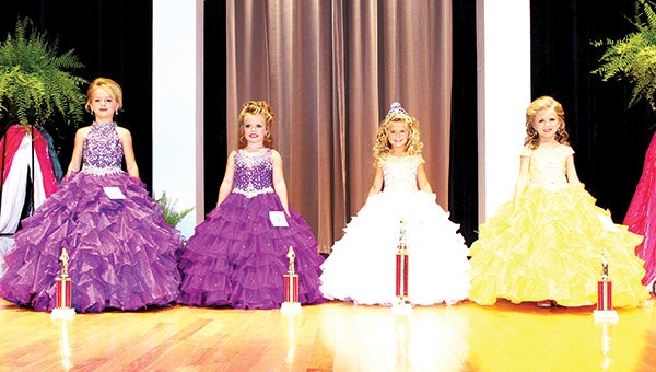 Photos submitted / Kindergarten division beauties and most beautiful — (from left) Jenny Case, Ava Case, Addy Jo Lambert-most beautiful and Emmalyn Smith.