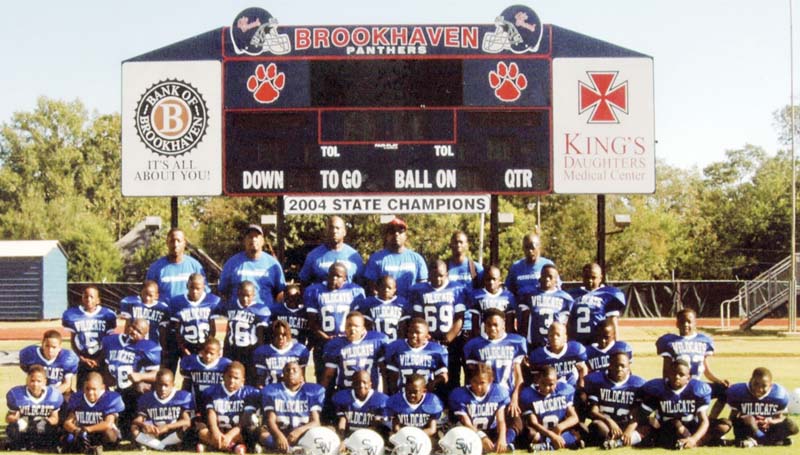 Daily Leader / Photo submitted / The Brookhaven Southern Wildcats 8-under football team will be in tournament action this weekend in Natchez as they battle the Natchez Falcons in the opening round Saturday. The winner will advance to play in the championship game Sunday. Members of the BSW 8-under team are (front row, from left) Jordyn Kees, Javarius Nelson, Adavion Herring, Durrell Washington, Cearic Walker, Ladamion Owens, Taiwan Dixon, Jasmine Robertson, Zakobi Washington, Seth Butler, Amon Herring, Calijah Drake; (second row) James McCullough, Cedric Sanders, Demiri Smith, Dariuntae Owens, Da'Sean Ard, Benton Turner, Daylon Barton, Devion Brown, Patrick Joiner, Timothy Smith; (third row) Jevarius Dickey, Jordan Dixon, Je'Erion Smith, Kievon Brown, Marcus Henderson, Abiy Demeke, Kemari Brown, LaJavion Nelson, Markel Smith, Zachary Moore, Fabion Washington II, not pictured Adreon Byrd; (back row) assistant coaches: Vincent Brown, Kenny Smith, Durrell Washingtono, Terrell Barden, Kris Coleman and head coach Frank Collins.
