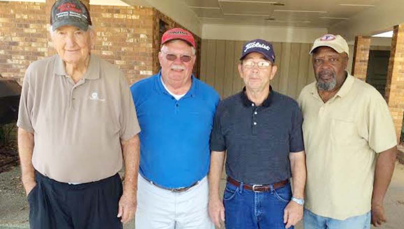 Daily Leader / photo submitted / In Thursday's senior scramble at the Brookhaven Country Club, the team of (from left) John Darrington, Craig Crozier, Ronnie Grenn, and Jerry Handy won first place with a score of 14 under par 56.