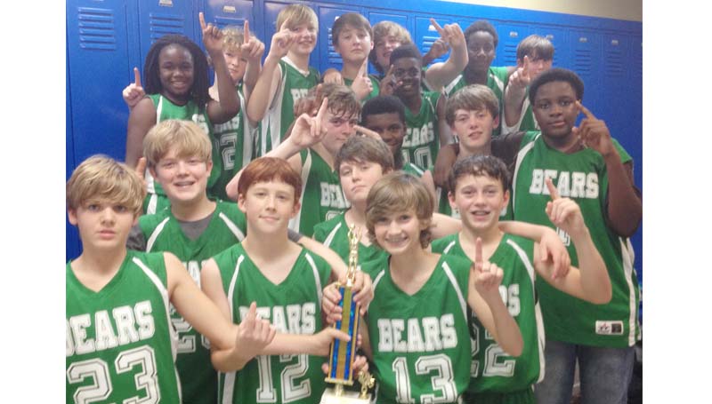 Daily Leader / Photo Submitted / The undefeated West Lincoln Bears (11-0) won the boys Lincoln County junior high basketball crown Monday night. The Bears defeated the Bogue Chitto Bobcats 42-33.