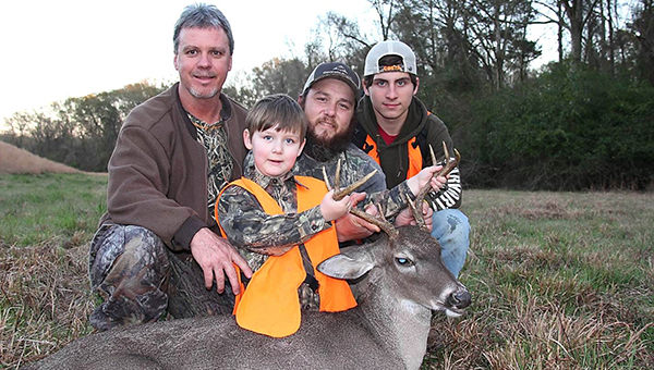 Photo submitted / Harold Griffith, Christopher Pena Sr., Christopher Pena and Justin Pena recently participated in a Catch-a-Dream Foundation sponsored hunt.