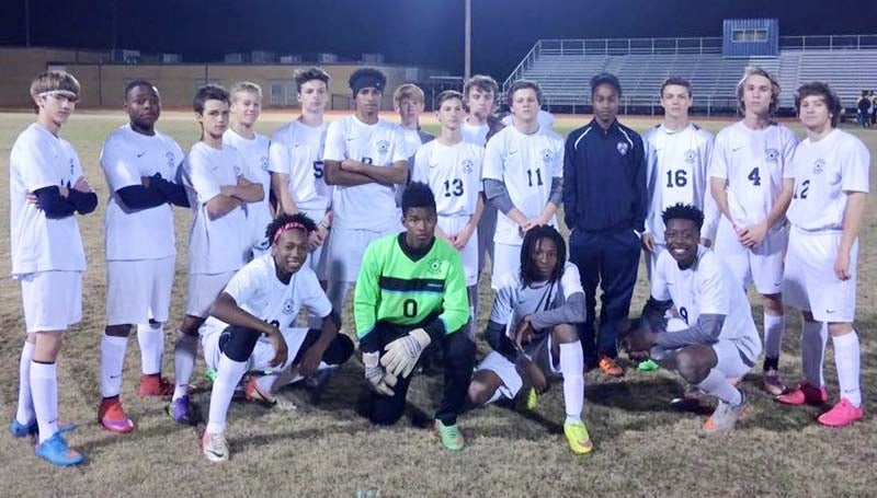 Daily Leader / Photo submitted / The Brookhaven boys soccer team won district Tuesday night with a 3-0 victory over Wingfield. Members of the team are (front row, from left) Calvin Winston, Antonio Dillon, Adrian Lockwood, Malik Anton; (back row) Sawyer Jordan, Tre Laird, Tyler Mixon, Will Moak, Noah Spear, Darius Calvin, Hayden Waldon, Cory Patterson, Logan Emfinger, Taylor Pendley, Damani Noble, Cody Mixon, Dalton Fortado and Andrew Hart.