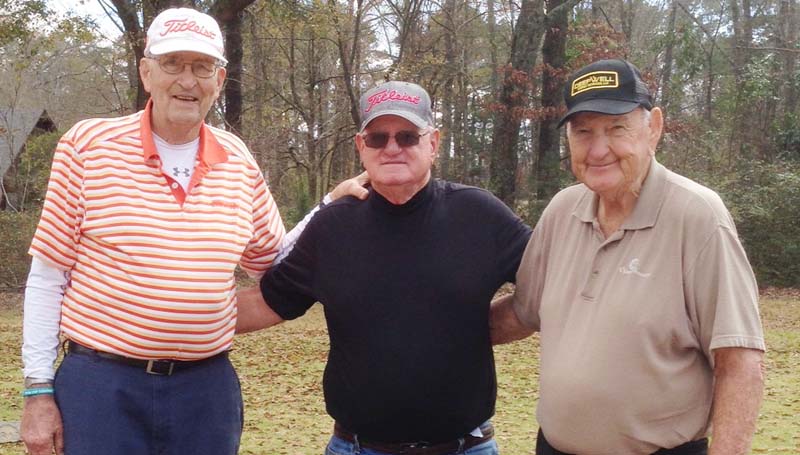 Daily Leader / photo submitted / In Thursday's senior scramble at the Brookhaven Country Club, the team of (from left) Yogi Yarborough, Gene Nesmith, and John Darrington won with a score of 6 under par.