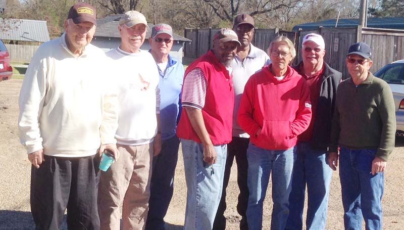 Daily Leader / photo submitted / In Thursday's senior scramble at the Brookhaven Country Club, (from left) John Darrington, Stanley Vann, Gene Neismith, Jerry Handy, Curtis Barnes, Kenny Thornhill, Craig Crozier and Ronnie Grenn competed. The winning team shot 10 under par 60 to win the event.