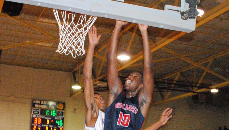 Daily Leader / Marty Albright / Brookhaven's Darrian Wilson (10) scores a tough basket in the paint against Natchez Friday night.