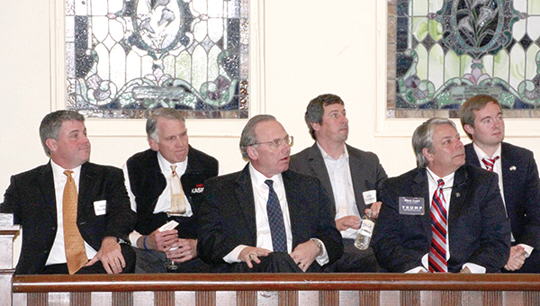Photo by Alex Jacks / Candidates’ representatives wait for their turn to speak Thursday night at Ole Towne Church.