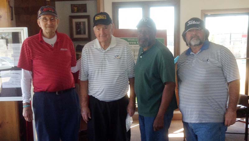 Daily Leader / Photo submitted / In Thursday's senior scramble at the Brookhaven Country Club, the team of (from left) Yogi Yarbrough, John Darrington, Jerry Handy, and Zeke Ellis won with a score of 12 under par 58.