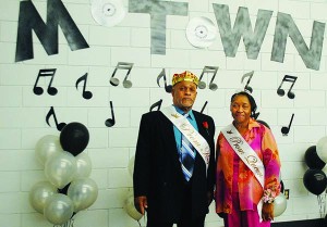 Senior Adult Prom King Jessie Character Jr. and Prom Queen Annie Rauls pose for a photo Monday.