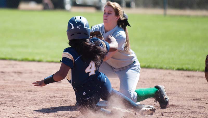Daily Leader / Teresa Allred / West Lincoln's shortstop Layton Sills record the out at second base against Franklin County Saturday.