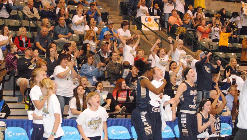 Daily Leader / Marty Albright / The Bobcat Nation is ready to cheer on their Lady Cats as Bogue Chitto takes on Shaw in the girls' Class 1A State Championship today at the Jackson Coliseum.