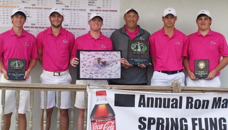 Co-Lin Media / Members of the Wolfpack golf team are from left, Philip Heine of Madison, Cole Arseneault of Baton Rouge, Louisiana, Brandon Blakney of Brandon, Coach Ronny Ross, Jason Byrd of Wesson, and Joseph Dendy of Brandon.
