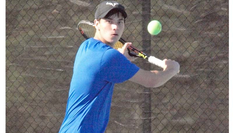 Daily Leader / Tracy Fischer / Wesson's Erich Fischer prepares to return a serve in Tuesday action against Natchez Cathedral.