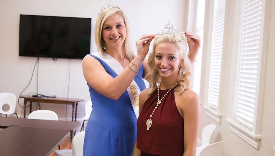 Photo by Julia Miller / Rainee Luper, Copiah-Lincoln Community College student, was crowned as Lincoln County’s Miss Hospitality Saturday by 2015 Lincoln County Miss Hospitality Caroleah Brister. Luper is the daughter of Heath and Tonya Luper and is a graduate of Enterprise Attendance Center. She will compete at the state competition July 22-23.