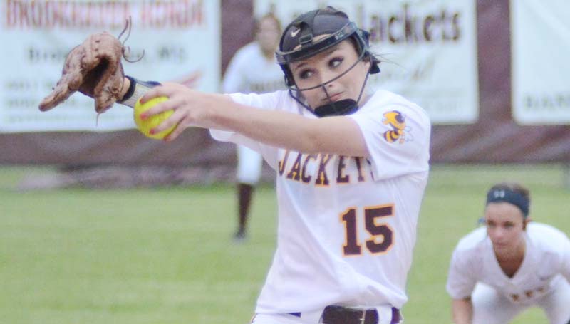 Daily Leader / Marty Albright / Enterprise's Haley Nations collects the win on the rubber Tuesday night against Loyd Star.