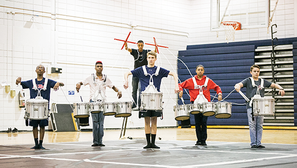 Members of the Brookhaven High School percussion team practice for their upcoming competition.
