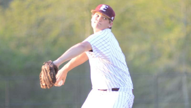 Daily Leader / Marty Albright / Enterprise's Landon Gartman prepares to deliver his pitch to West Lincoln Tuesday night.