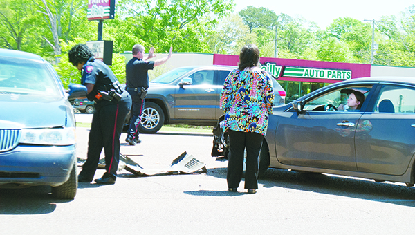 Photo by Aaron Paden / Brookhaven police respond to a collision Thursday on Hwy. 51. BPD received the call at 12:22 p.m. Officers said all parties refused treatment, and there were no serious injuries.