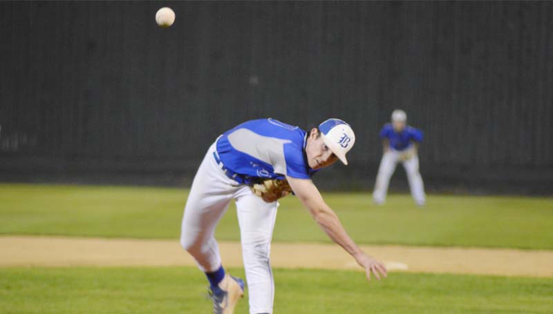 Daily Leader / Chris King / Brookhaven Academy's Madison Smith delivers a pitch to Simpson Academy Friday night.