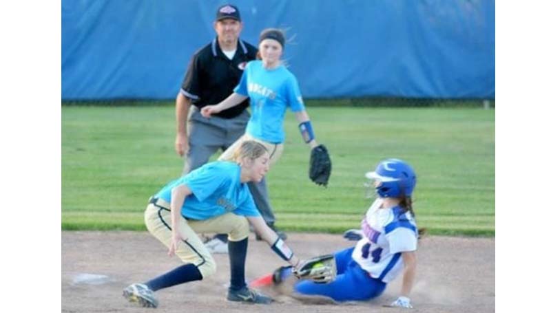 Daily Leader / Stacy Leake / Bogue Chitto's shortstop Terrah Nelson put a tag on Wesson's Amber Brinson sliding into second base Friday night.