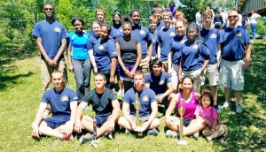 Pictured from the Bassfield field meet are (sitting, from left) Scout Earls, Zeb Higgs, Kye Helton, Jexequiel Dela Cruz, Taylar DeLa Garza, mascot Gabby DeLaGarza; (standing) Jamie Ford, Destiny Tenner, Faith King, Amber Charles, Brenton Day, Kemaria McDaniel, Mason Farrell, James Ashmore, Cody Burris, Ashley Bertics, Geri Weathersby, Evan Deer and Byron Cothren