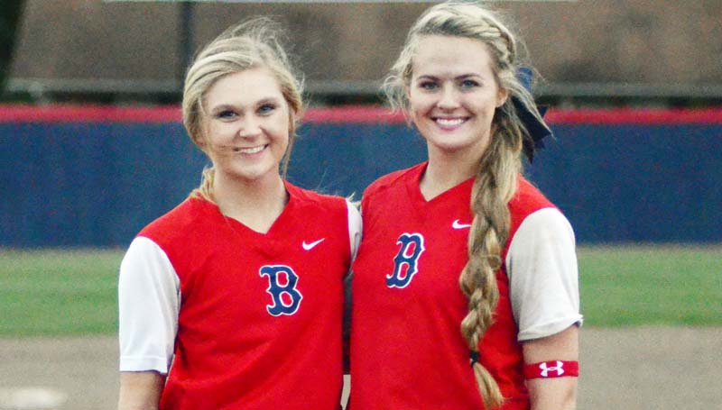 Daily Leader / Marty Albright / Brookhaven honored softball seniors Haley Speaks and Katherine Shell Wednesday night against Loyd Star.
