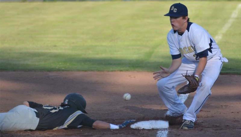 Daily Leader / Stacy Leake / Bogue Chitto Connor Price prepares to make a play at first base against Resurrection Friday night.