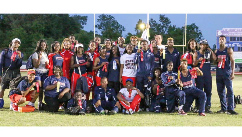 Daily Leader / Photo Submitted / Several of the Brookhaven track and field members advanced to the South State tournament next Saturday at Long Beach (sitting, from left) Mya Washington, Kira Gibson, Norman Woodard, Tray Murray, Johnaya Williams, Jamie Finley, Andy Brown, Kenny Bellamy' (standing) Montero Barton, Darius Nelson, Tatyana Crump, Ayanna McNairy, Garrick Smith, Danielle Culbert, Tamia Stallings, Miyah Miller, Arnancy Arnold, Jerricka Williams, Kieran Williams, Tre Newton, Deontrei Brown, Trace Clopton, Kariunte Edwards, Asia Byrd, Tobias Williams and Jemaurian Jones. Not Pictured: Jordan Aries, Gracie Gray, Antonio Dillon, Adrian Lockwood and Caleb McCreary.