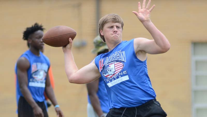 Daily Leader / Marty Albright / Dylan Torrence, of Copiah Academy, works on his quarterback fundamentals at the Miss-Lou Combine.