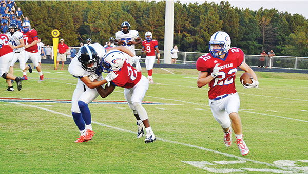 Photo courtesy of Copiah County Courier/ PrimeTime 23 running back Landon Murphy turns up the field looking for extra yardage during a game last sesaon.