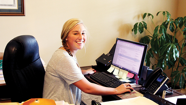 Photo by Alex Jacks/Incoming Loyd Star senior Pollyanna Patterson works for Pamela C. Stamps’ CPA office on Jackson Street and believes there are numerous benefits to students having summer jobs.