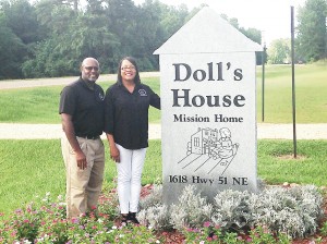Photo submitted/Donations made through Aug. 26 for the 12th annual Gentiva Hospice Food Drive this year will benefit Doll’s House in Brookhaven. Executive directors of the mission home for women are Johnnie Turner (left) and his wife, Stephanie Turner.